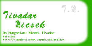 tivadar micsek business card